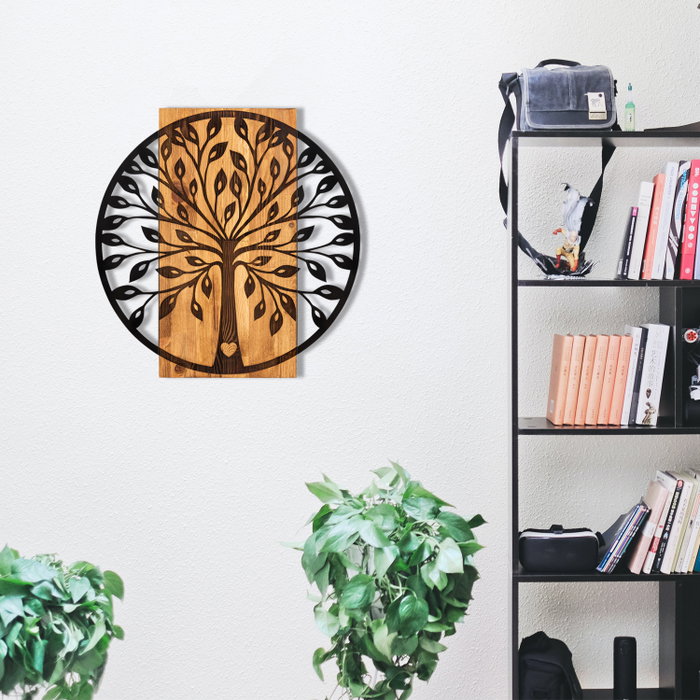 Wallity Zehre Accesorio Decorativo de Pared Negro y Nogal Wallity Zehre Accesorio Decorativo de Pared Negro y Nogal